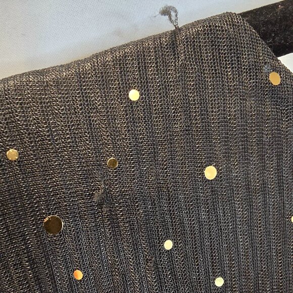 Baltic Born Dress Black With Gold Sparkles Size XL Slit Matching Belt Maxi - Picture 13 of 16